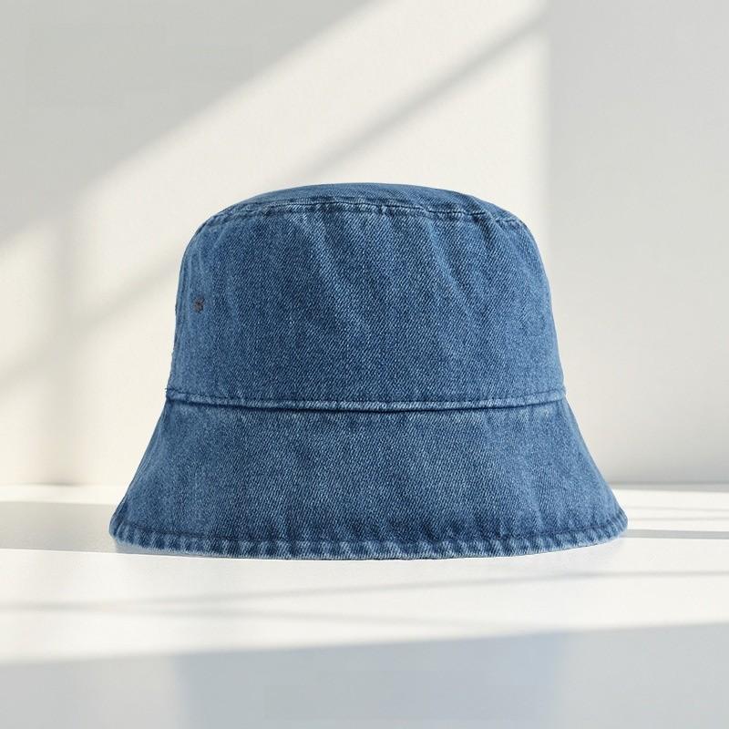 Wassergewaschener Denim-Eimerhut für Damen mit Sonnenschutz und Atmungsaktivität
