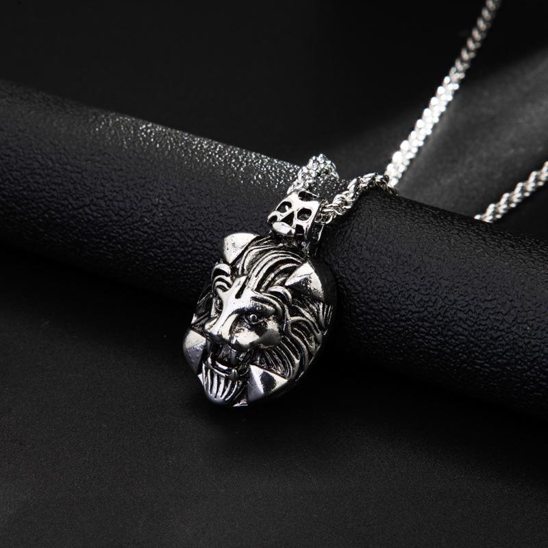 European and American Hot Selling Fashion Party Lion Head Pendant Mens Necklace Jewelry