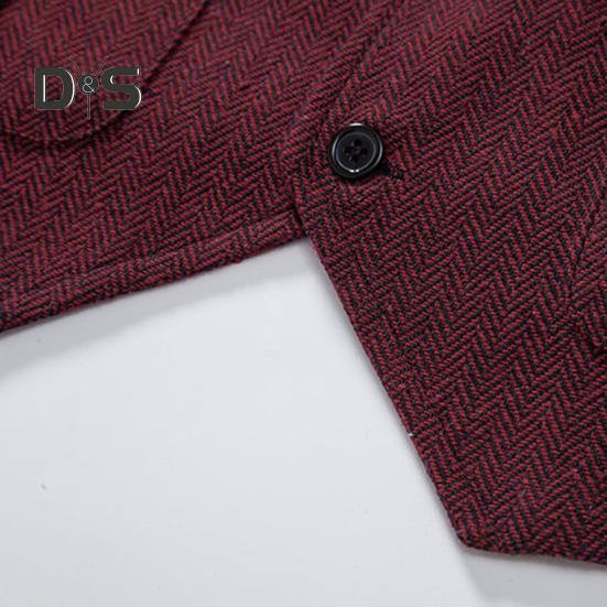 Men Suit Vest Lapel Sleeveless Single Breasted Slim Fit Waistcoat with Flap Pockets Solid Color Formal Business Vest Coat