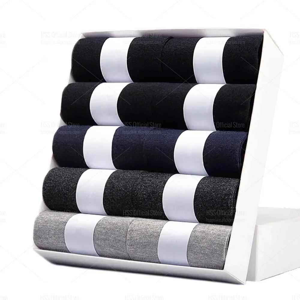 5 10 Pairs Men Socks Cotton Blend Black Business Casual Soft Breathable for Spring Summer Autumn Winter Size 6-13