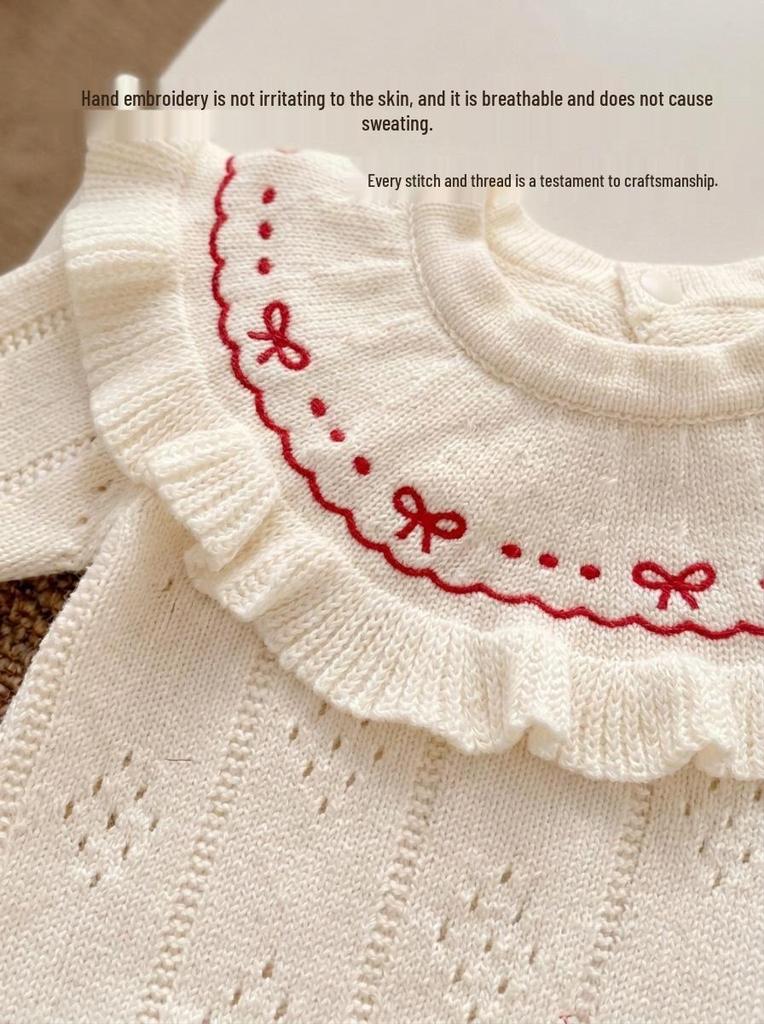 Autumn Lace Cotton Jumpsuit for Baby Girls, 1-3 Years, 2026 Style