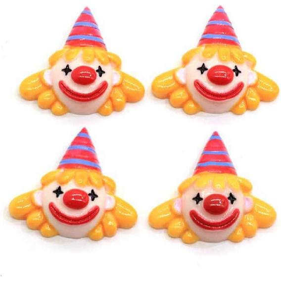 Amosfun 10pcs Resin Clown Charms Hair Barrettes Making Charms Handmade Crafting Slime Charms Pendants for Headband Headdress DIY Crafts (Random Style
