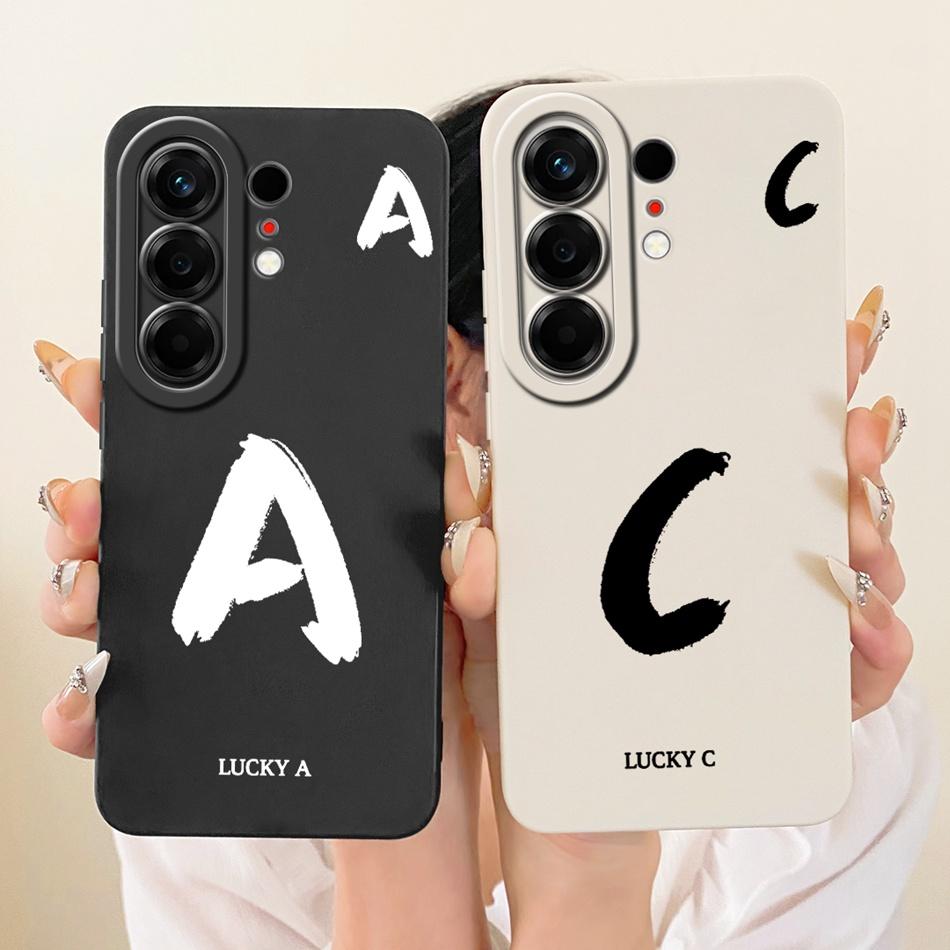 For Tecno Camon 50 4G Lucky Initial Letter Phone Case For Tecno Camon50 4G CN5 Soft Silicone Shockproof Cases Bumpers