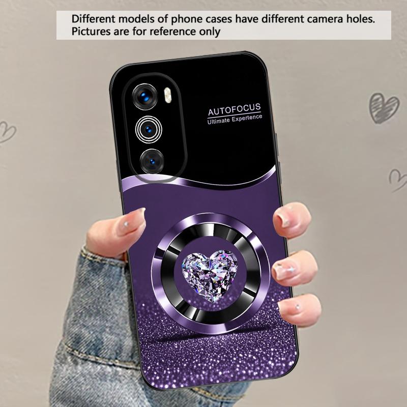 Fioletowy Okrągły Diament Dla Motorola Moto G 04 G05 G14 15 24 34 35 54 55 75 84 85 Edge 40 50 Fusion 60 Fusion Miękkie etui TPU na telefon