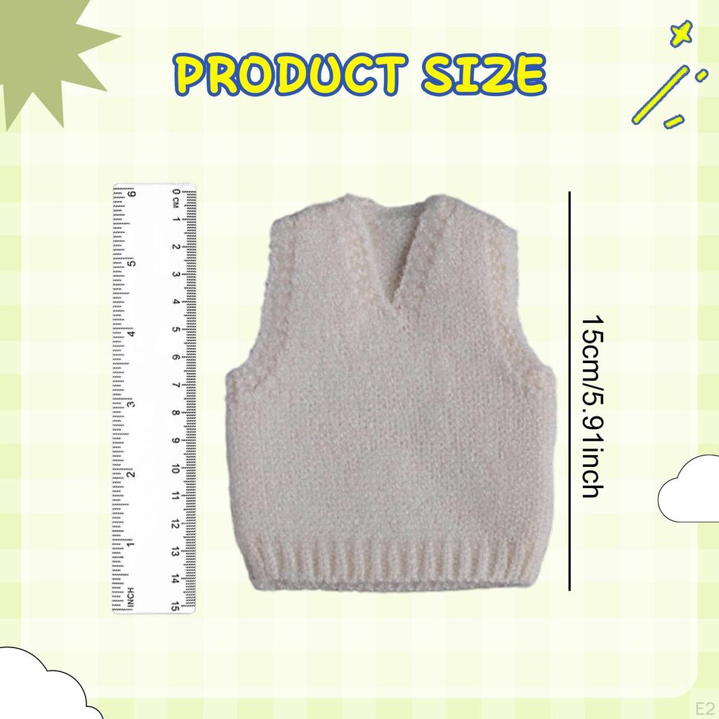 1/12 Action Figure Clothes Doll Knit Sleeveless Vest Mini Trendy Dress Up Miniature Clothing