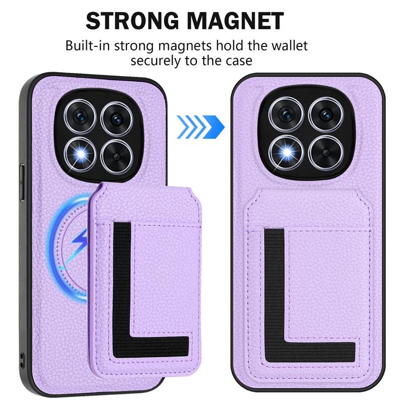 For Redmi 14C 14R A4 A3 13C A3X Note 13 14 Pro Plus Pro+ 13R Turbo3 4G 5G Case Cover Card Holder Stand Coin Magnetic Wallet Supports Wireless Charging