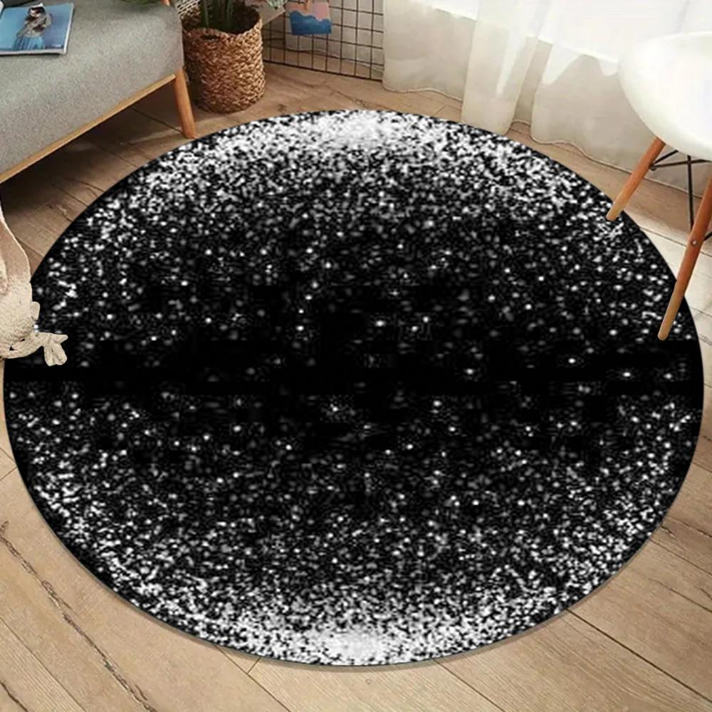 Cosmic Galaxy Pattern Round Area Rug Non-Slip Soft Durable Washable Floor Mat Decor Carpet for Living Room Bedroom Home Decor