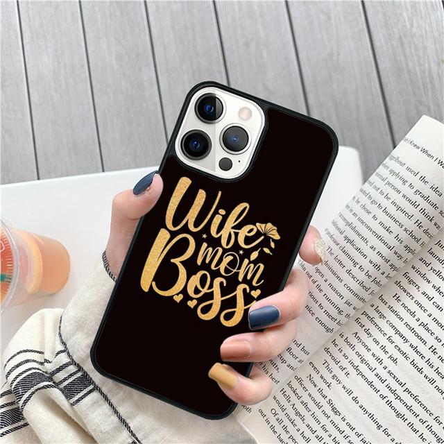 Wife Mom Boss Quotes Coque Shell For iPhone 17 Air 15 16 14 13 12 Pro Max 11 Pro Max Plus Phone Case Cover
