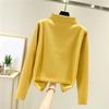 Women's Thick Fleece Base Shirt With Warm Inner Layer And Seamless Long Sleeved T-shirt Half High Neck Top