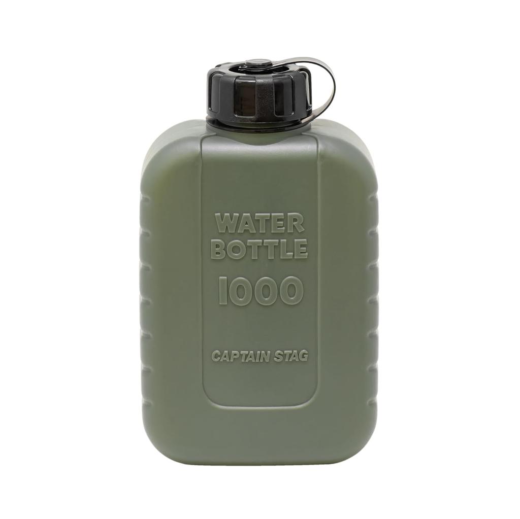 Captain Stag Water Bottle Poly Tank 1000ml Measurements Olive Made Japan Lagoon UE-2043