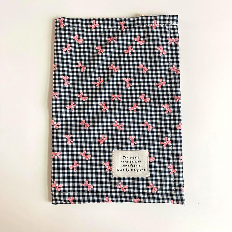 1Pc Plaid Rural Style Photography Props Fresh Sweet Restaurant Decoration Originality Bow Placemat Decorative Cloth Cotton