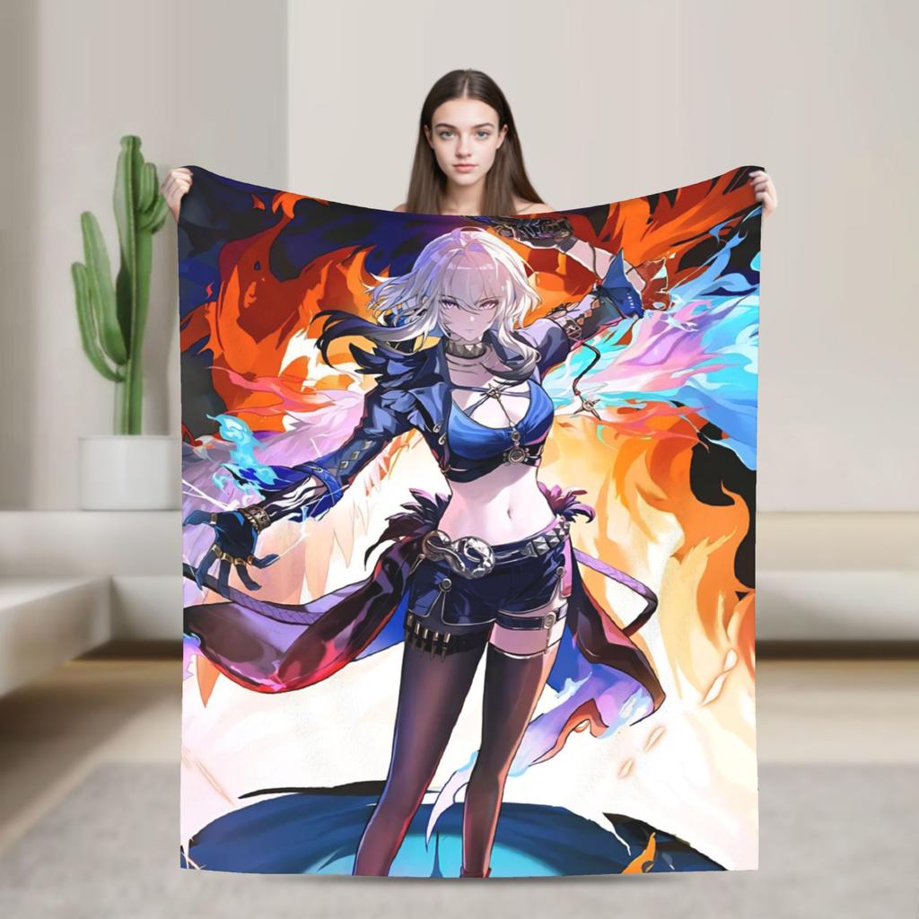 Wuthering Waves WuWa Cartethyia Fashion Blanket Game Anime Flannel Awesome Warm Throw Fashion Blankets for Bedroom Winter Couch