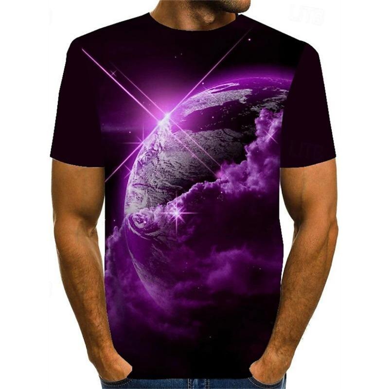 Fashion Men T Shirt 3d Print The Earth Graphic Short Sleeve Tees Men Women O-Neck Casual Summer