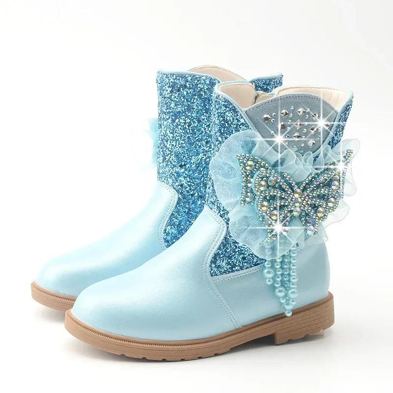 Zapatos NiñaFashion Girl Boots Winter Plush Snow Boot Comfort Princess Boots Cute Ankle Boot Platform Short Boot Kid ShoeBotines