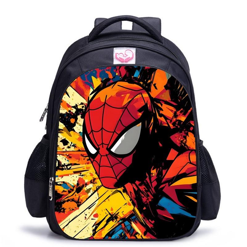 Children'S Shoulder Bag Web‑pattern Spider-Man Cartoon Printed School Bag