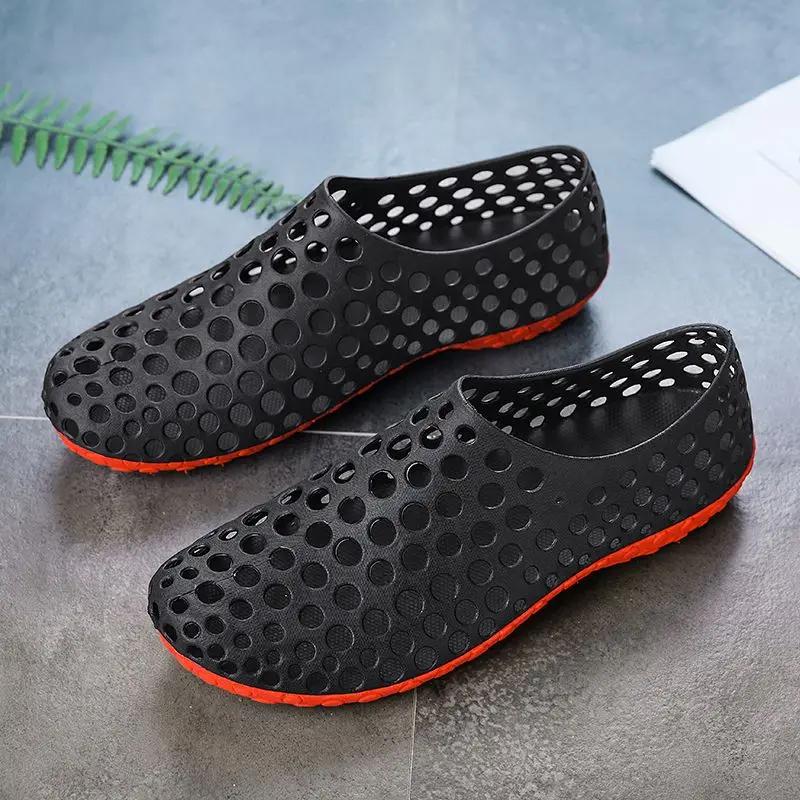 Fashion Flat Men's Sandal Hole Shoes Cheap Liquidation New Arrival Luxury Designer Pvc Clearance Sale Open Toe Original Casual Male Shoe