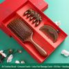 Golden Sandalwood Air Cushion Brush & Wood Comb Gift Set - Scalp Massage Hairdressing Comb for Women, Perfect Nurse's Day Gift.