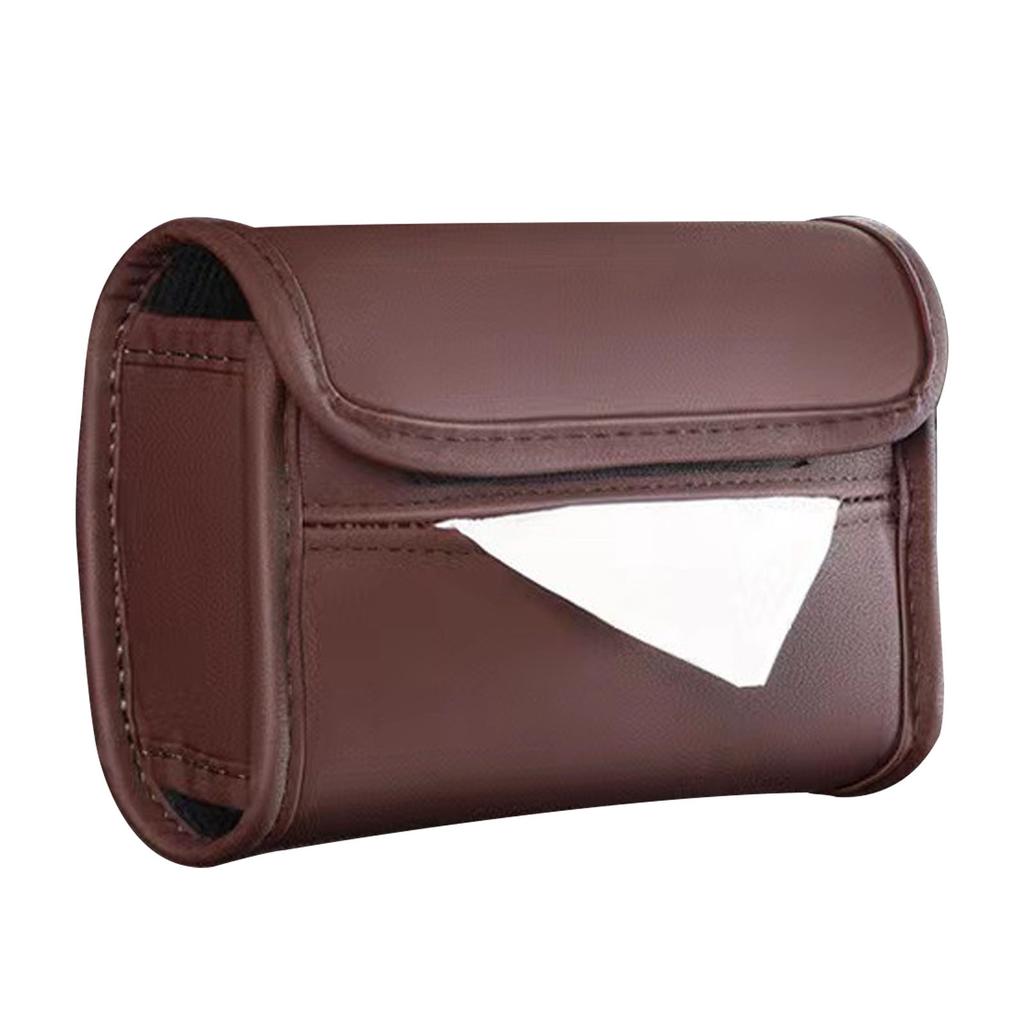 Armrest Tissue Box Holder Wear Resistant Pu Leather Backseat Tissue Case Holder Napkin