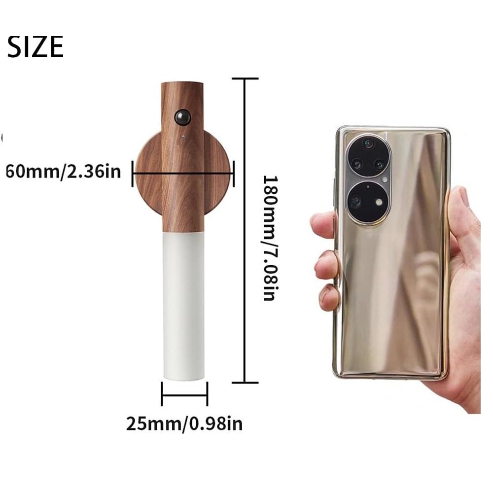 Magnet Rechargeable Motion Sensor Night Light Wooden Wall Light Auto Lighting Night Lamp Body Sensor Torch Flashlight Night Lamp