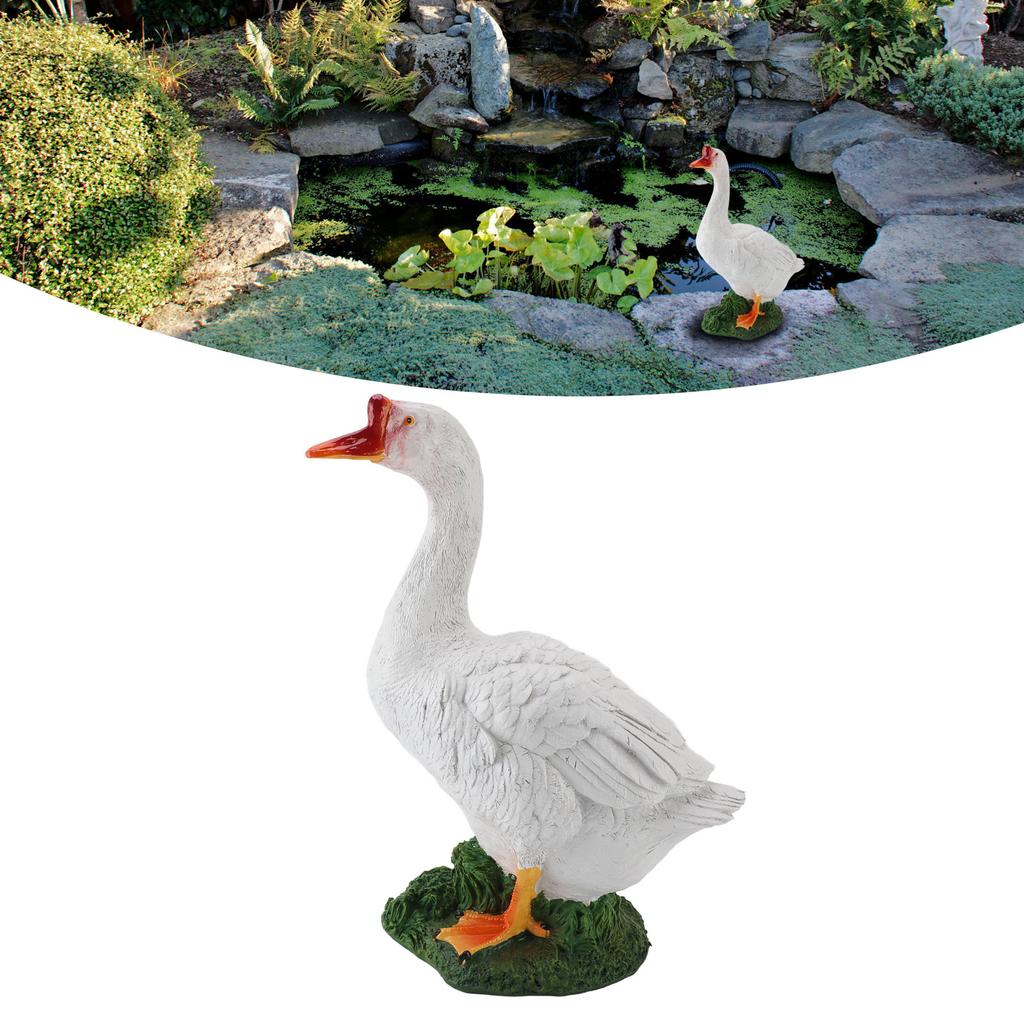 Gans Statue Bauernhof Tier Figur Harz Gans Skulptur Garten Ornament für Außen Hinterhof Terrasse Rasen Dekoration