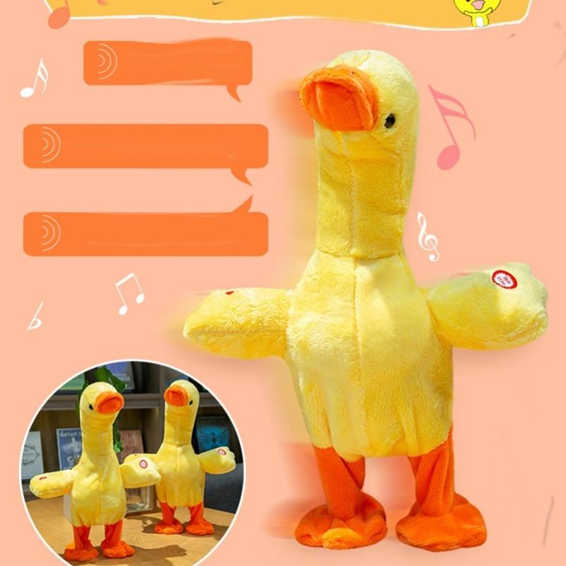 Electric Duck Plush Toy Multifunctional Sing Talk Cute Soft Comfortable Duckling Walking Toy For Gifts Battery Song Version