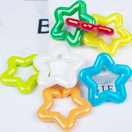 50Pcs Star Link Connectors AB Color Star Shape Linking Rings Quick Linking Rings for Bag Necklace