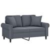 Vidaxl 2-Seater Sofa With Cushions, Dark Grey, 120 Cm, Velvet