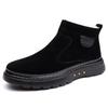 Men's Winter Fleece-Lined Snow Boots with Thick Sole, Non-Slip, Zipper, Cold Protection