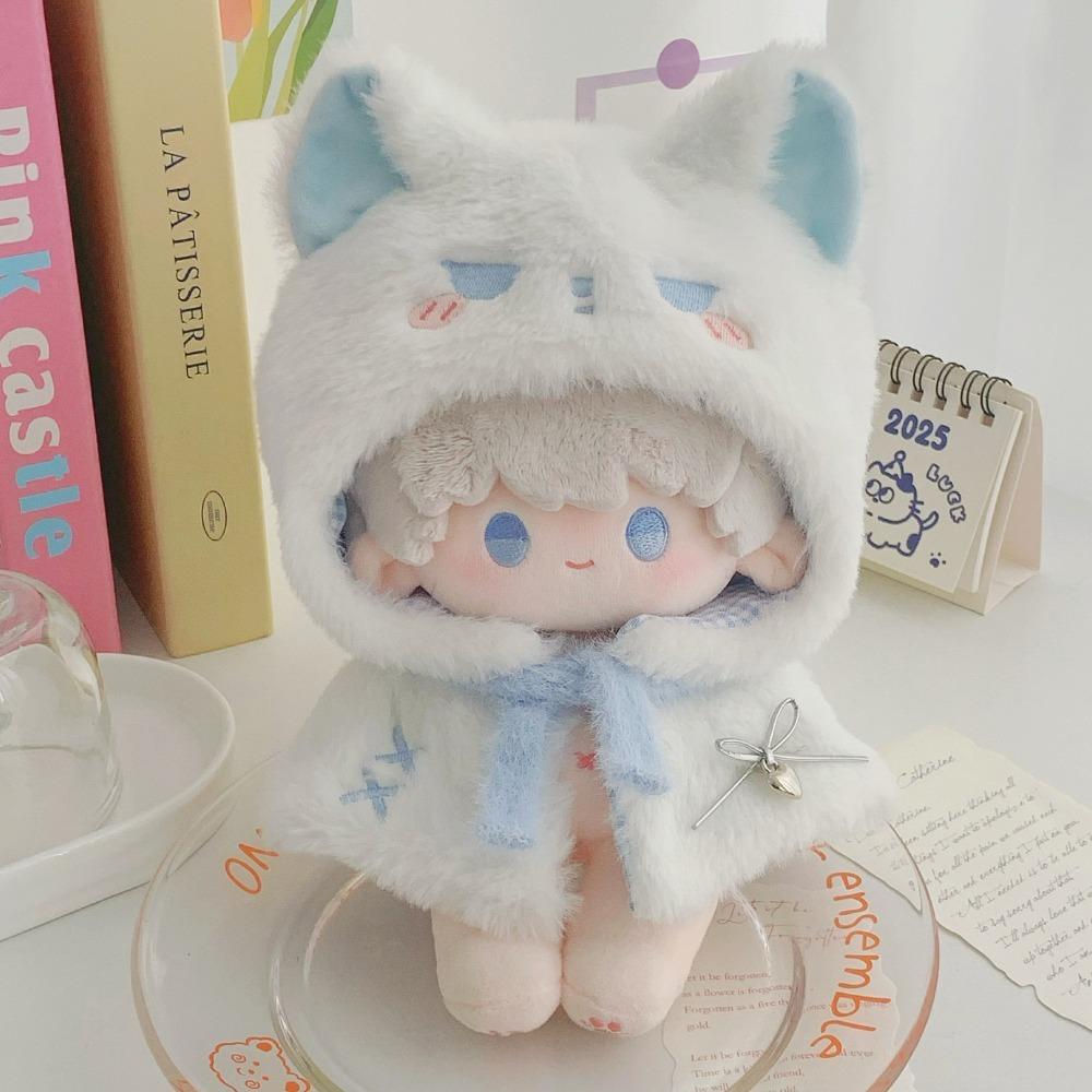 Plyschkappa 10 cm Bomullsdockkläder Utklädnad Söt 20 cm Dockkläder Outfit Blå Kostym Dockkläder Set Docktillbehör