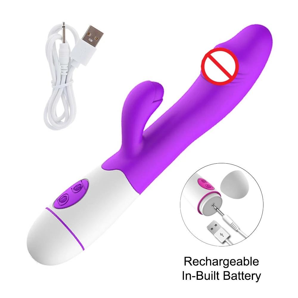 Powerful Rabbit Vibrator Dildo Dual Vibration G Spot Clitoris Stimulation Masturbators Vaginal Massager Adult For Women Sex Toys