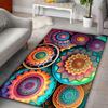 Bohemian Mandala Area Rug - Non-Slip Washable Polyester Mat for Living Room, Bedroom & Entryway, Vibrant Multicolor