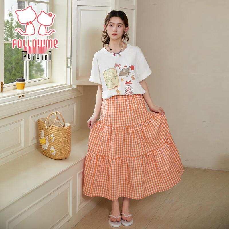 Girls  Summer Korean Style Short Sleeve Skirt Set 170