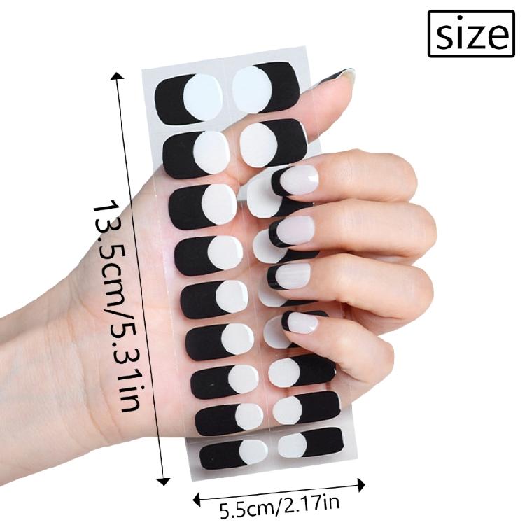 French Style Nails Art Stickers Nails Polish Wraps Semi Cured Gel Nail Strips