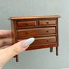 Genuine Wooden Drawer Chest Miniature Furniture For Model house Locations Highlighting Historical Handle Accents