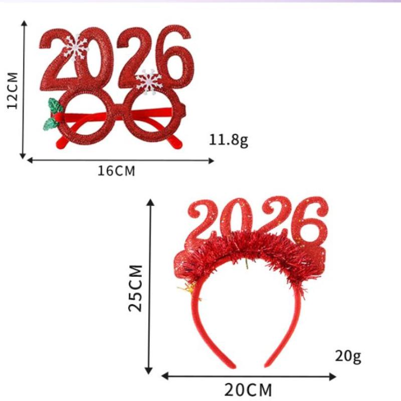 2027 Happy New Year Headband Christmas Numbers Headbands Glitter Sequins Hair Hoop Eve Party Hair Bands Party Props