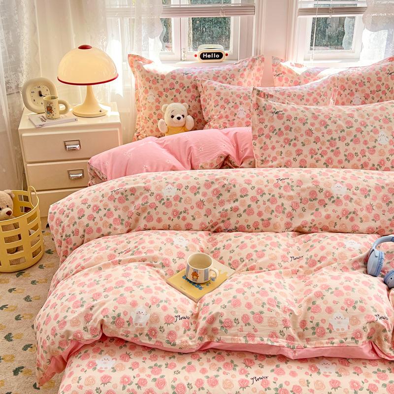 Bedding Four-piece Set Cotton Bed Sheet Quilt Cover Pillowcase