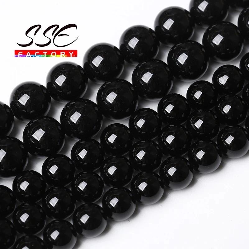 Přírodní bílé achátové kamenné korálky Onyx Kulaté volné distanční korálky Pro výrobu šperků DIY náramkové doplňky 4 6 8 10 12mm 15" palců