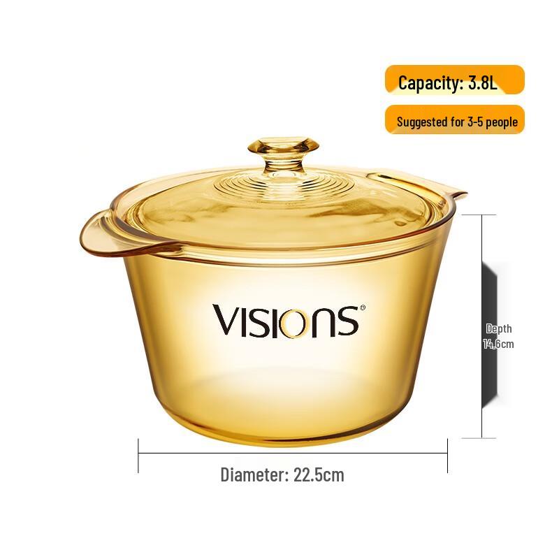 Corning Flair Series 3.8L Amber Glass Cookware Pot