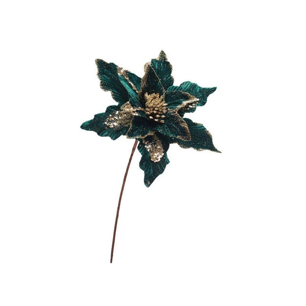 Beautiful Glitter Xmas Flower Hanging Simulation Handmade Flowers  Home Decor