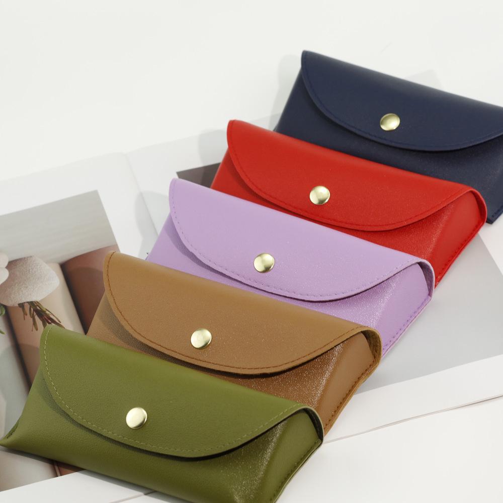 Minimalistische Retro-Leder-Brillentasche - Weiche, schützende, tragbare Sonnenbrillen-Aufbewahrungstasche