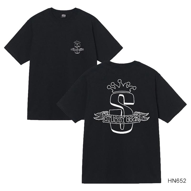 Stussy 2025 Sommer Neues Hochwertiges Rundhals-T-Shirt aus Baumwolle für Männer und Frauen Klassisches Logo mit neuem Musterdruck Paar-T-Shirt