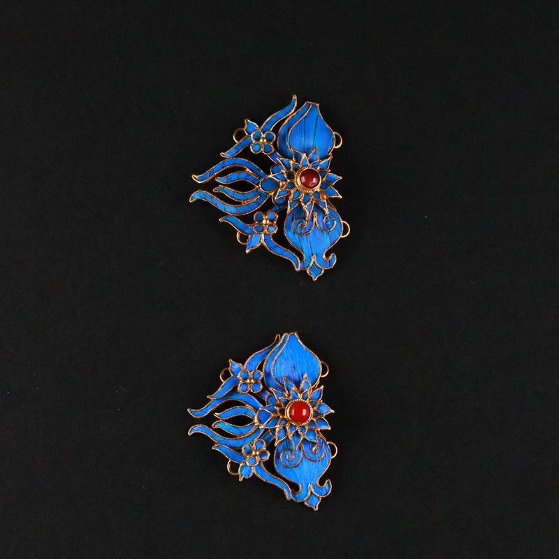 Blucome Craft Imitation Birthday Peach Shape Imperial Palace Same with Brooch for Woman Suit Cheongsam Hairpin
