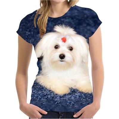 Summer New Harajuku 3D Cute Animal Dogs Printing T Shirt For Women Fashion Tee Shirts Girls Funny Clothing Short Sleeves Top Tee