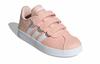 Adidas VL COURT 2.0 Synthetic Leather Abrasion Resistant Low top Skateboard Shoes Pink Kids' GZ7664