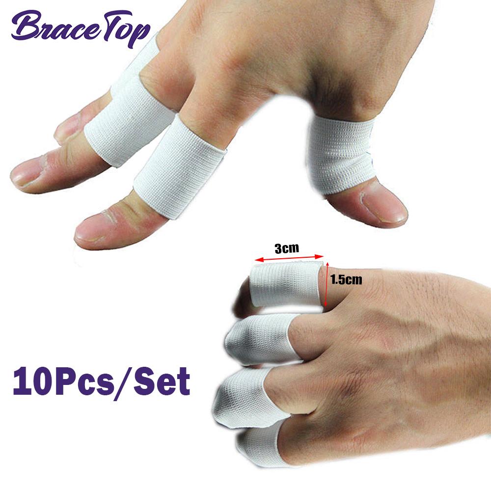 

Bracetop 10Pcs Stretchy Sports Finger Sleeves Arthritis Support Features Finger Guard Outdoor Basketball Volleyball Finger Protection New белый
