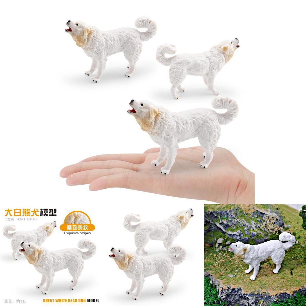 Pvc Realistic Pyrenees Mountain Dog Figure Toy For Childrens Learning And Home Decor