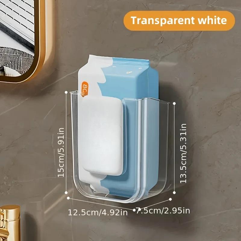 Bathroom Non Perforated Wall Mounted Wet Tissue Storage Box with Large Opening and Strong Load-bearing Capacity