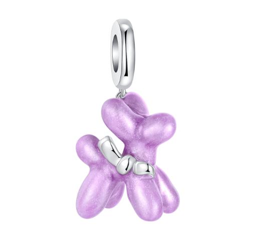 S925 Silver Cute Dog Charms Bead Keychain Animal Puppy Teddy Yorkshire Terrier Crab Paw Whale Rooster Snake Crocodile Jewelry