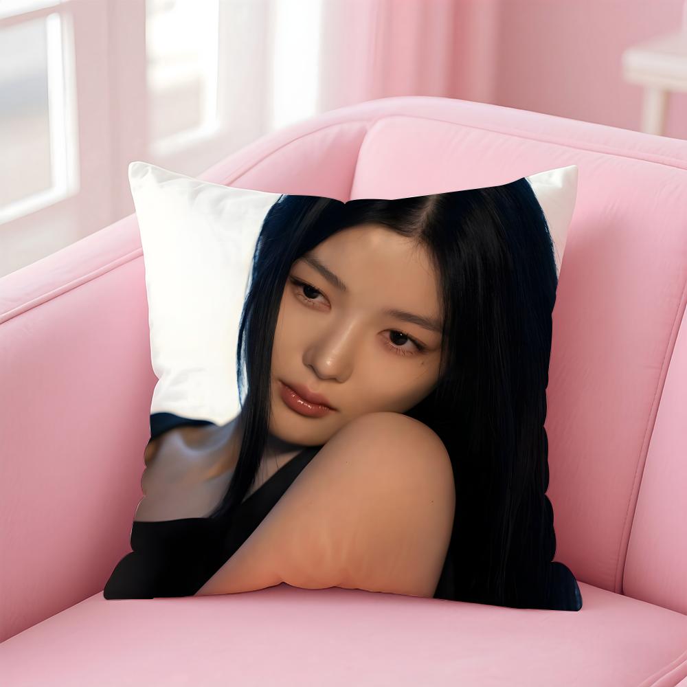 Hot Kpop Charming Korean Actor KKim Yoojung Cushion Cover Pillowcase Short Plush Invisible zipper Room Sofa Cushion Cover