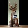 Garden Statue Resin Deer Figurine Solar Statue Lights Waterproof Resin Sculpture Lights Creative Animal Figurine Lamps Yard